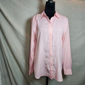 Ann Taylor Womens Blouse Size S  Button  Long Sleeve Polka Dot Office Preppy